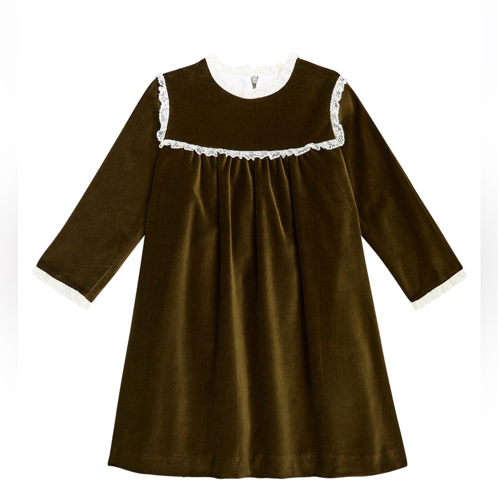 La coqueta Carolina Ruffled Velvet Dress